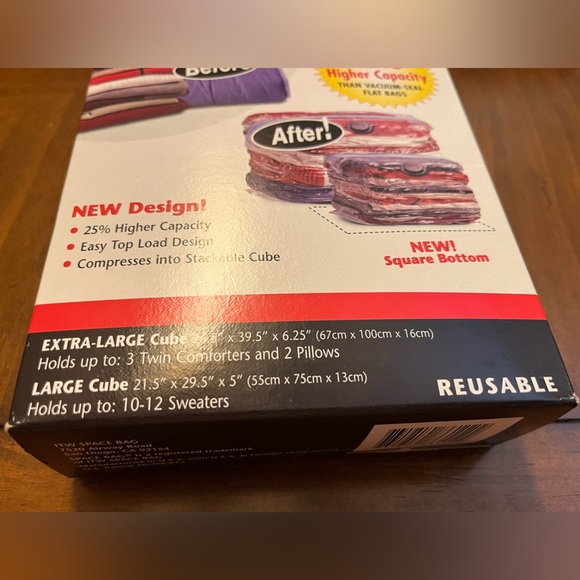 Original Space Bag Storage Products vacuum seal reusable contains 1 large & 1 XL - Picture 4 of 5